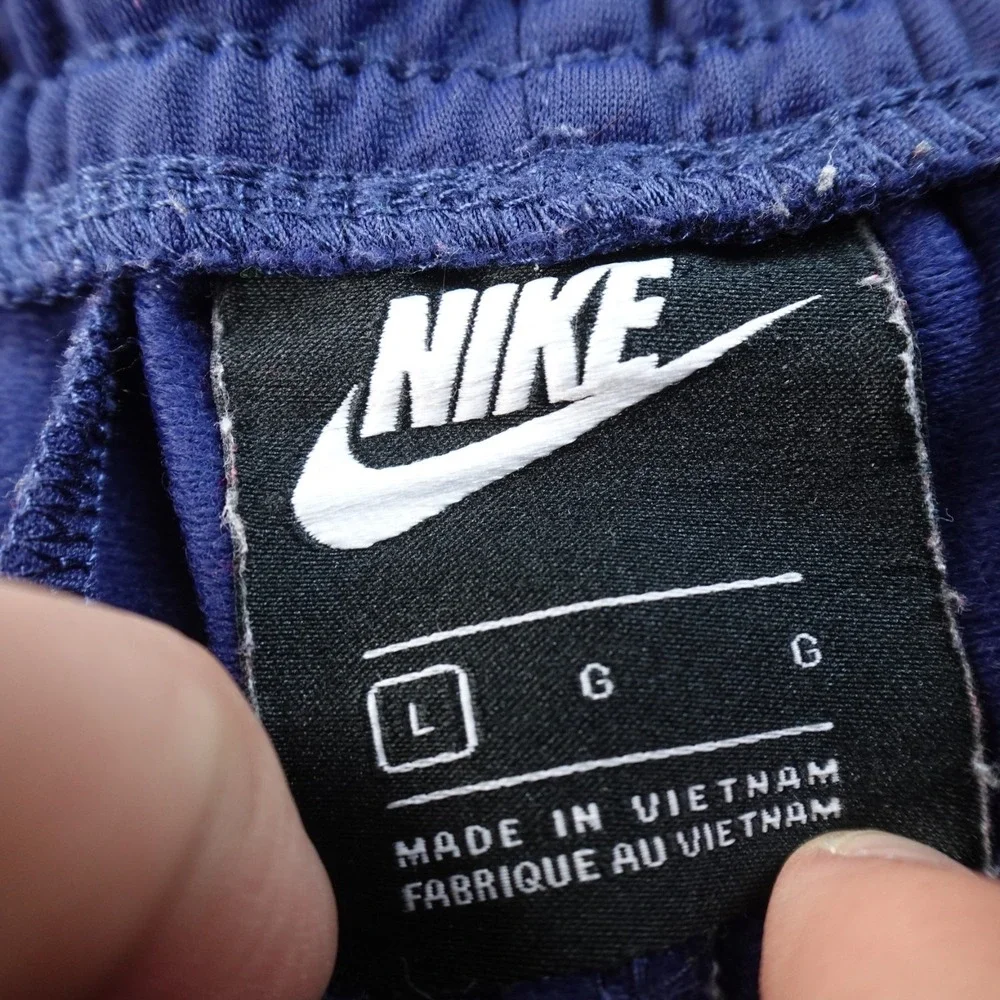 Nike Pants Mens L Blue Swoosh Drawstring Warmup Jogger‎ Sweatpants Workout Gym